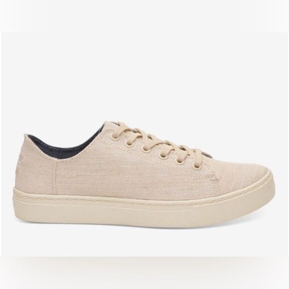 Toms Sneakers Canvas Lenox Beige Glitter Size 9 - Picture 1 of 10